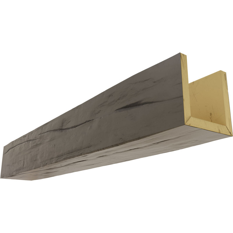 Poutre de plafond à 3 côtés en faux bois Riverwood Endurathane (poutre en U), 6"H x 6"W, Blé doré, 10'L