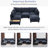 U-Shaped Sectional In Blue. Movable & Coffee Table With Hidden Charging. Cosy Padded Seating, Decoration Blue 90" Table. Charging Socket, Delight, Long-Lasting Beauty Increase-448285927