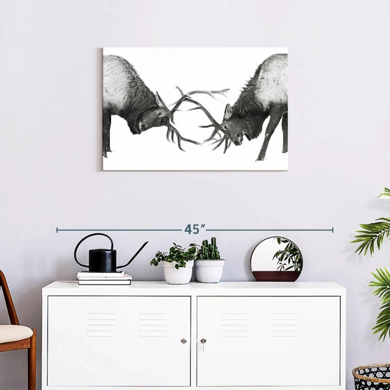 Brampt Fighting Elks, 20" H x 30" W