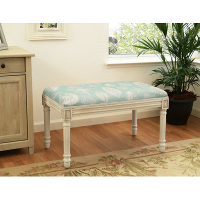 Seashells Linen Blend Upholstered Bench