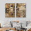 «Neutral Brown Ripple», art mural abstrait encadré sur toile, 2 pièces-129190079-129190082