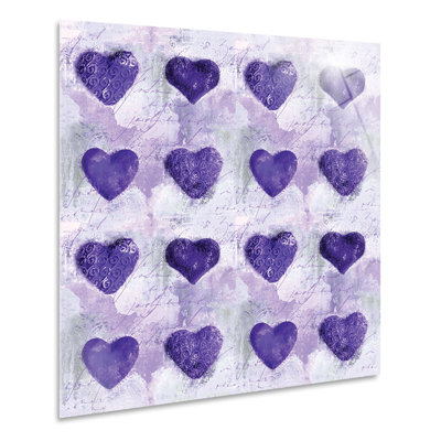 Purple Hearts Sample by Andrea Haase - No Frame Painting on Plastic / Acrylic