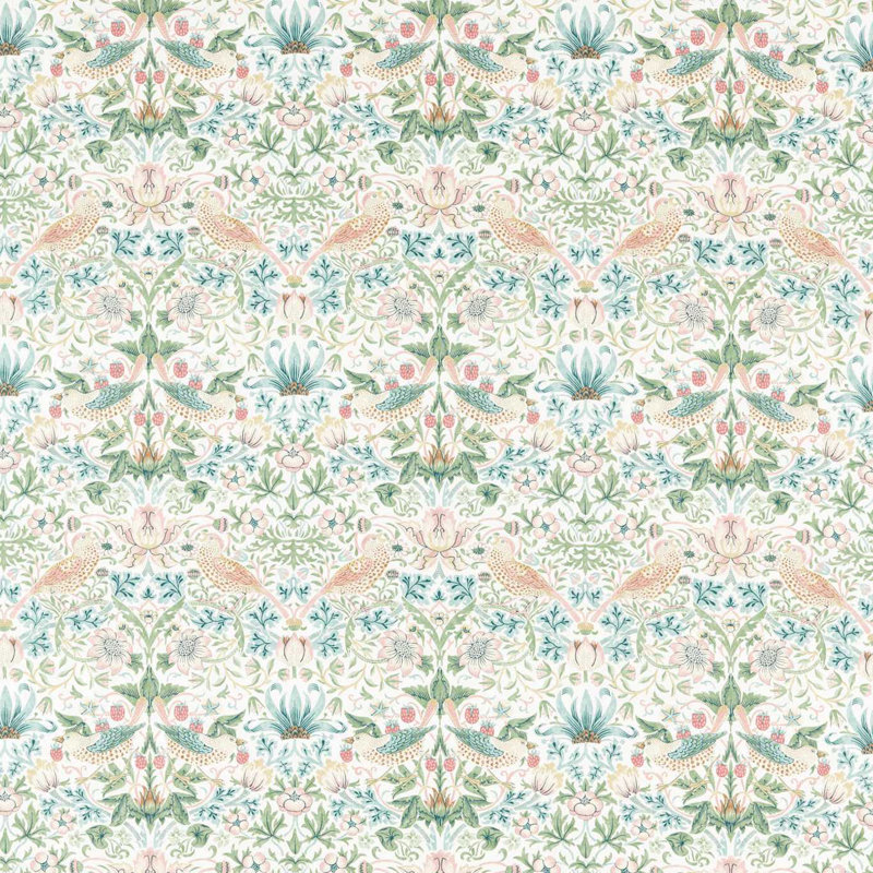 Strawberry Thief Fabric, Cochineal/Willow