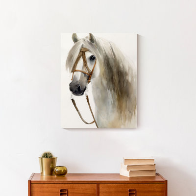 Cheval dans une toile flottante encadrée d'automne