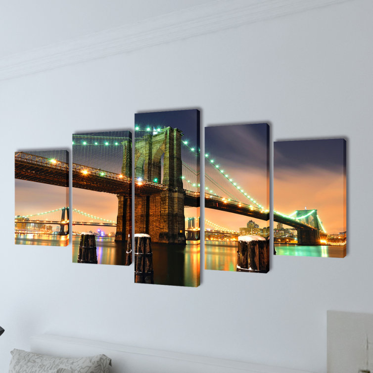 Ensemble d'impressions murales sur toile, H 39,37 po x l 78,74 po x P 0,70 po, Mauve / Noir