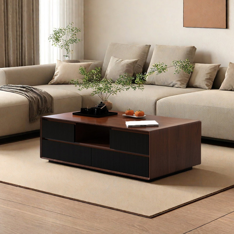 Table basse Modern, H 19,68 po x L 55,12 po x l 31,49 po, Brun
