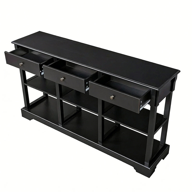 American retro black console table