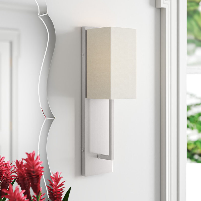 Kaitlin 1-Light Dimmable Armed Sconce, Brushed Nickel