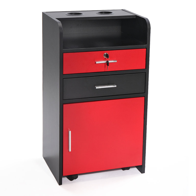 Mcraney Storage Drawer, Red/Black