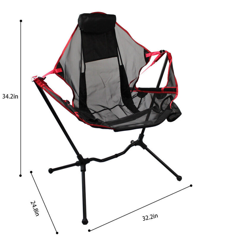 Chaise de camping Katienne, Rouge / noir