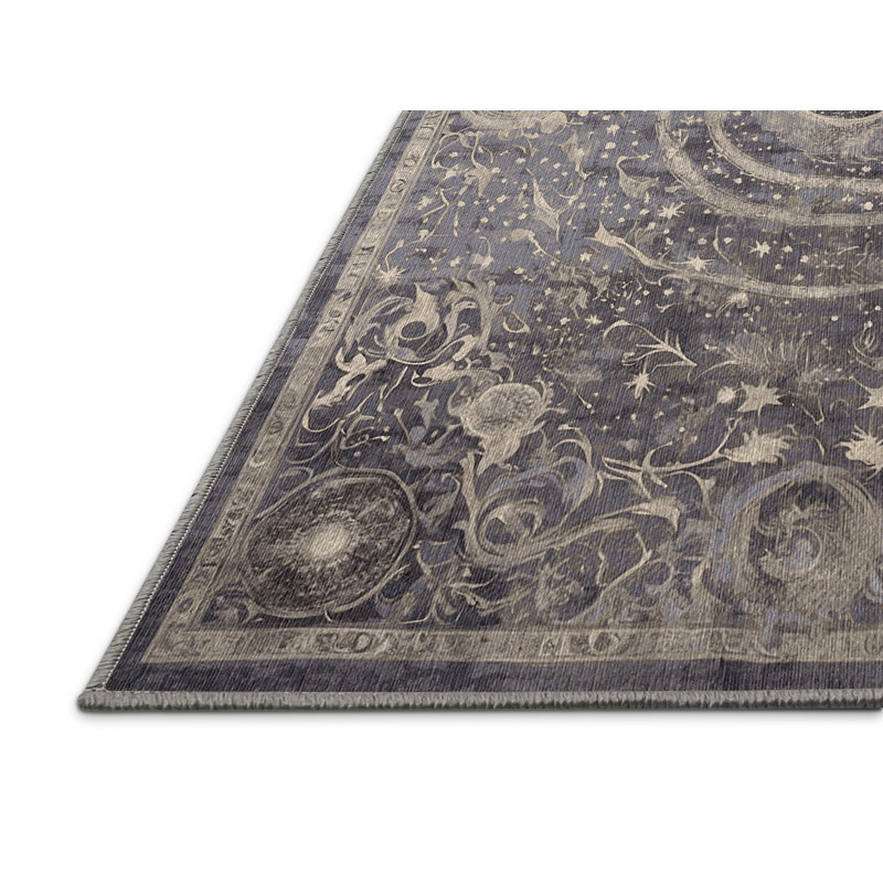 Machine Washable Pink Area Rug, Rectangle 3' x 5'