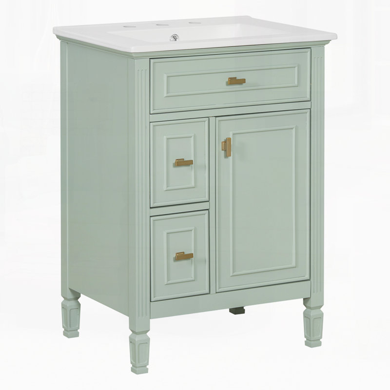 Meuble-lavabo 24 po avec lavabo, Vert