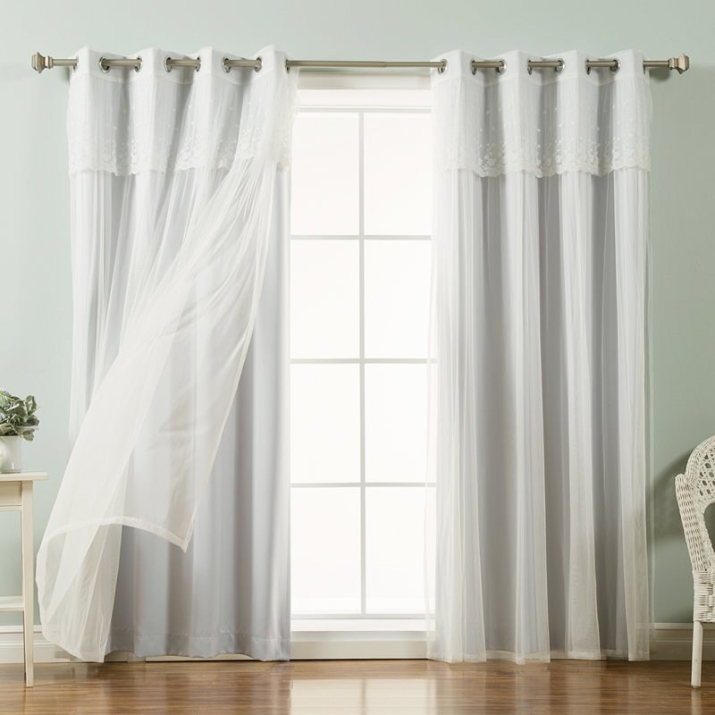 Crenshaw Solid Room Darkening Thermal Grommet Curtain Panels, Vapor, 52''W X 84''H