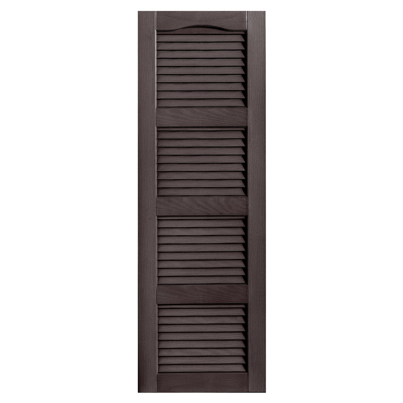 Paire de volets à persiennes cathédrale style quadruple ouverts, 68 po, Chocolat, 18 po