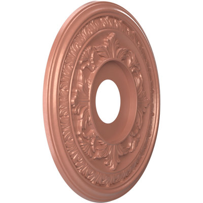 EnduraForm PVC Baltimore Thermoformed Ceiling Medallion, 16"OD x 3 1/2"ID x 1"P (Fits Canopies up to 6 1/2"), Universal Pearl Metallic Champagne Pink