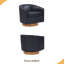 Fauteuil pivotant tonneau à base de bois-2107700671