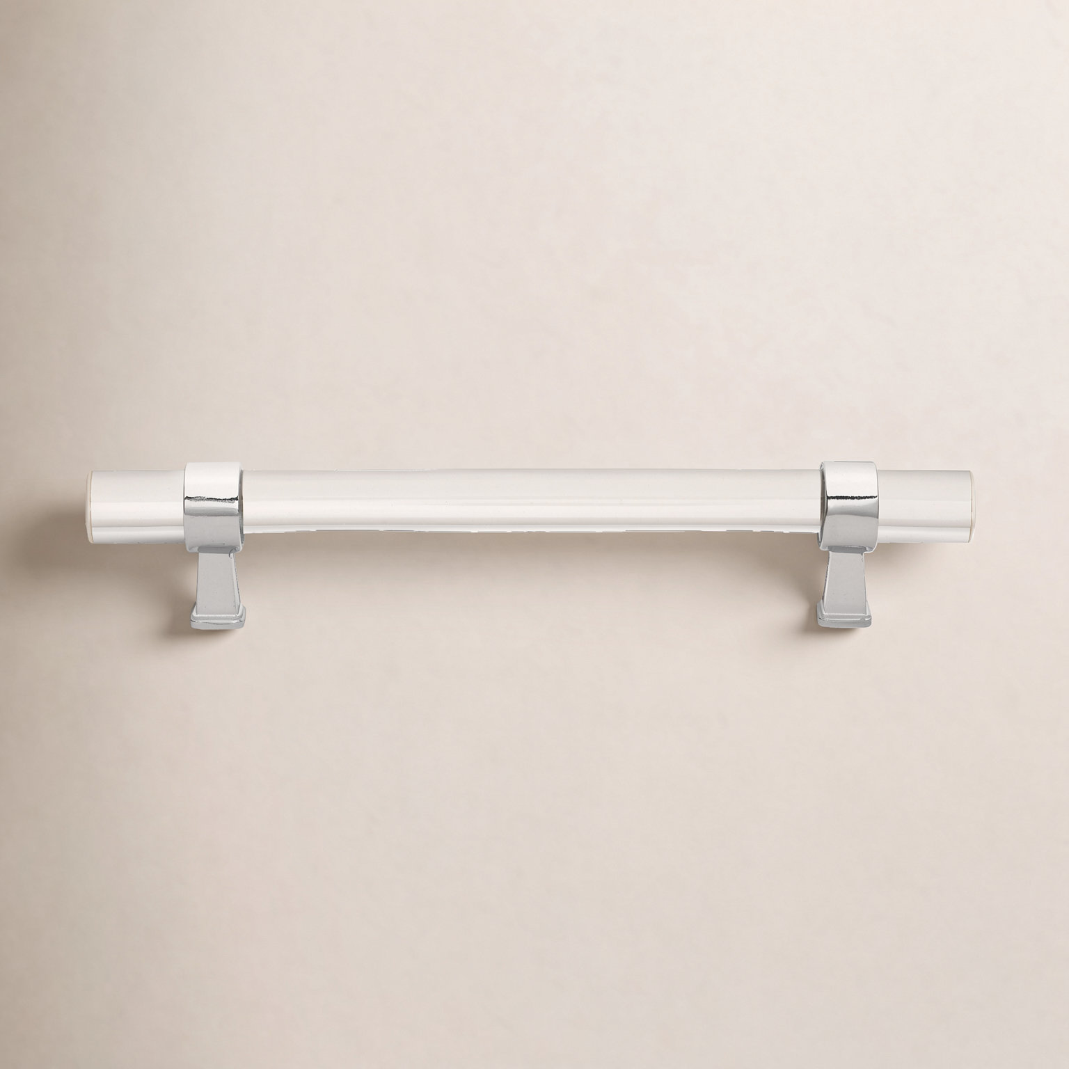 Acrylic Bar Cabinet Pull, Polished Chrome, 5.0625"