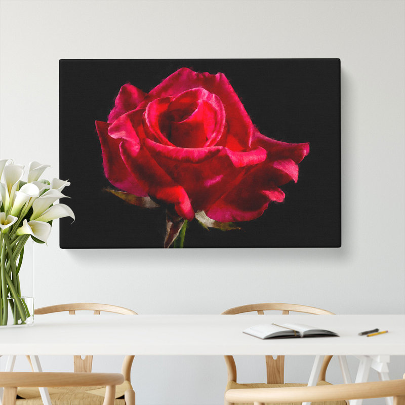 Red Rose Flower Vol.2 - Wrapped Canvas, 50cm H x 76cm W x 3cm D