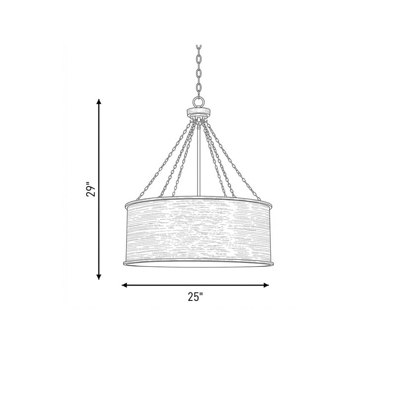 Soho 6-Light Chandelier, Patine dorée, Six lumières, H 29 po x l 25 po x P 25 po