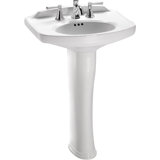 Dartmouth 21" Tall Vitreous China Oval Pedestal Bathroom Sink with Overflow