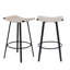 Tabourets de bar à hauteur de comptoir, chaises de cuisine tissées à la main sans dossier avec repose-pieds rond, ensemble de 2 tabourets de pub pour l'intérieur et l'extérieur (noir et blanc crème)