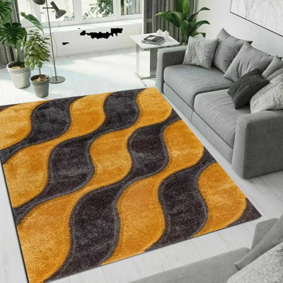 Rectangle Geometric Shaggy Area Rug