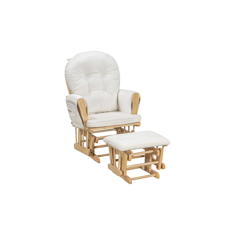 Cleo Wooden Glider and Ottoman
