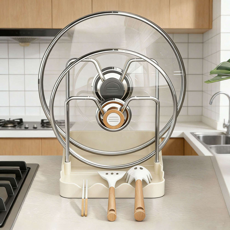 Support de rangement pour couvercles de casseroles, pour armoires et comptoirs ; support de rangement pour couvercles, ustensiles de cuisson et planches Ã  dÃ©couper, pour la cuisine