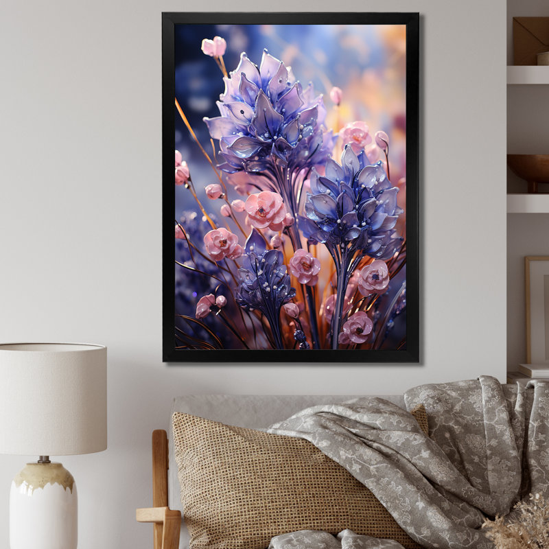 «Meadow Lavender Bliss I», impressions sur toile florales et botaniques, H 32 po x l 24 po x P 1 po, Cadre photo noir