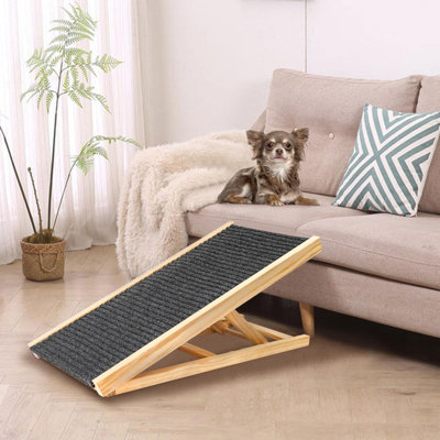 Rampe pour chien extra large en bois massif pour les meubles hauts et les voitures - capacité de 80 lb, surface antidérapante, conception pliable, aucun assemblage requis - idéale pour les animaux de compagnie âgés et les petits animaux
