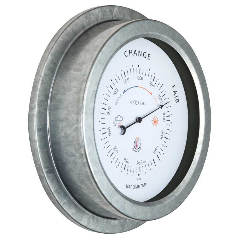 Garden Collection 22cm Wireless Outdoor Barometer, Grey