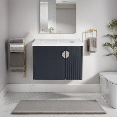 Ensemble de meuble-lavabo simple 27,82 po avec plateau en céramique Audri