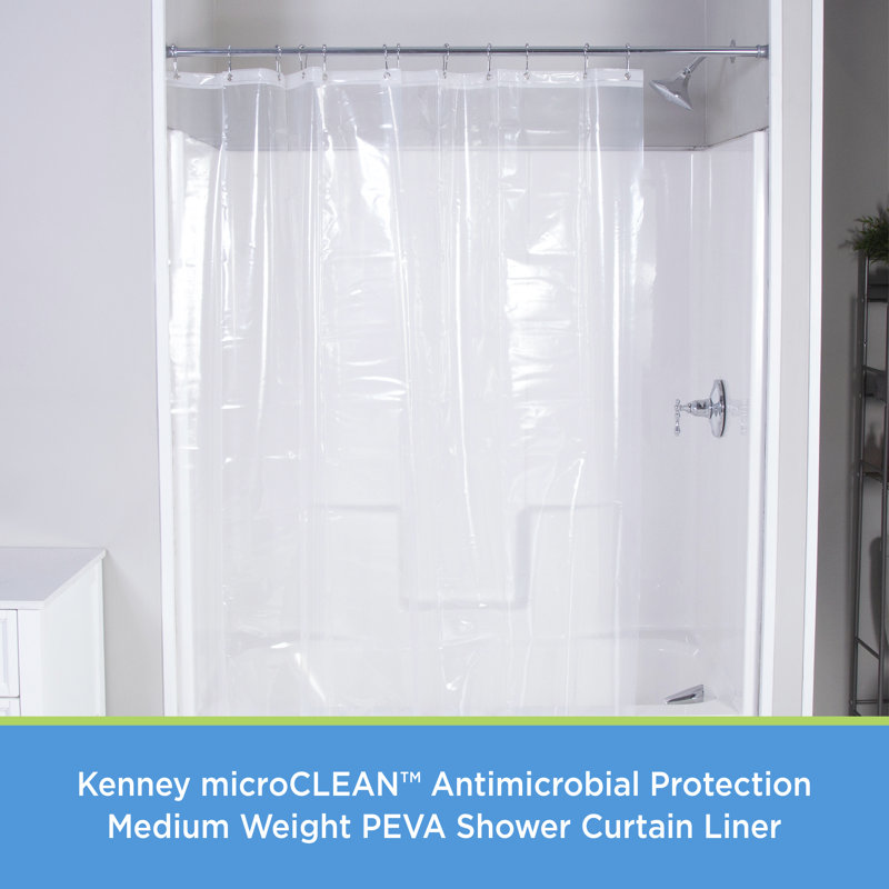 Doublure de rideau de douche moyenne en PEVA Kenney microCLEAN