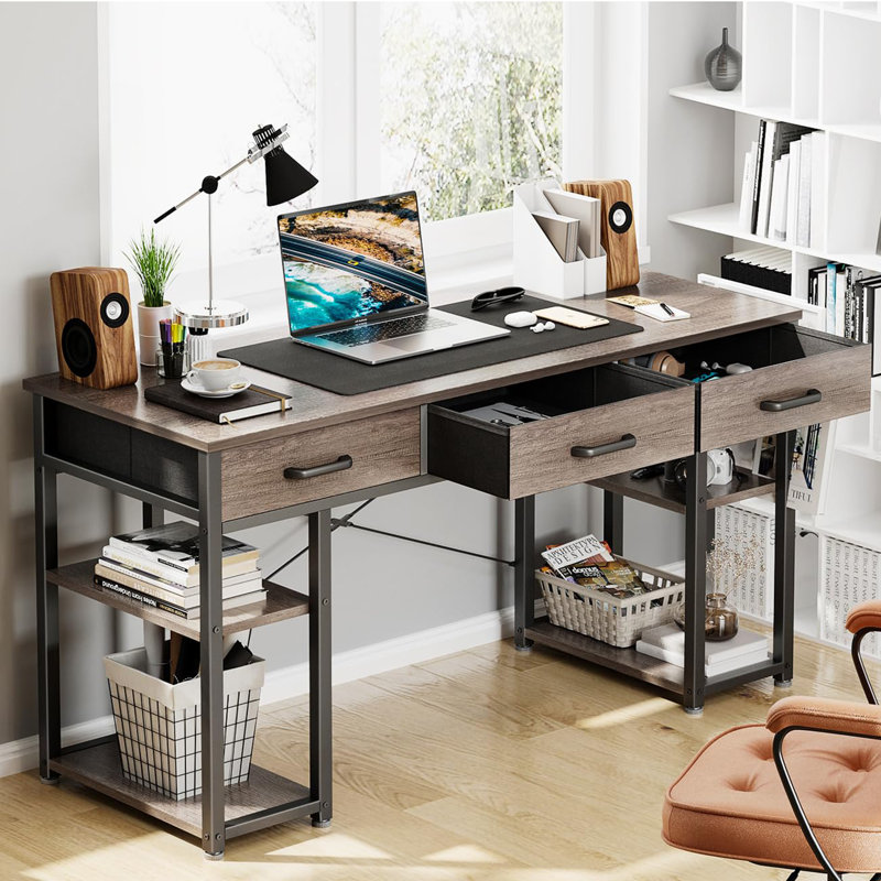 Petit bureau d'ordinateur, Chêne gris