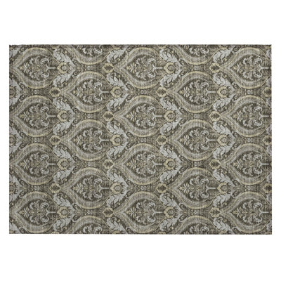 Tapis intérieur antidérapant lavable et antidérapant 2 pi x 3 pi taupe et beige