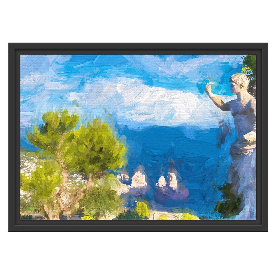 Gerahmtes Wandbild Insel Capri in Italien Kunst