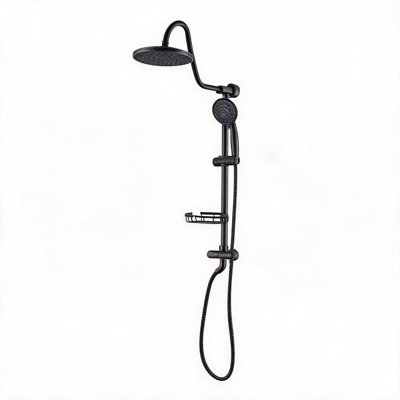 Pomme de douche en acier inoxydable bronze huilé avec système de douche à main avec buses en silicone autonettoyantes