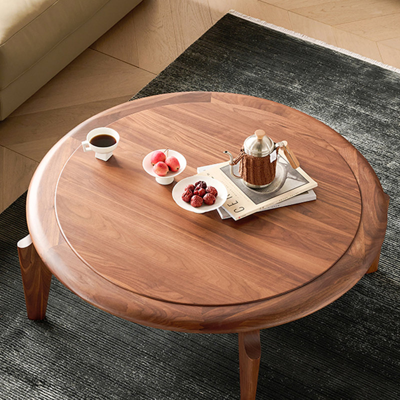 Table basse en noyer, H 14,96 po x L 41,73 po x l 41,73 po