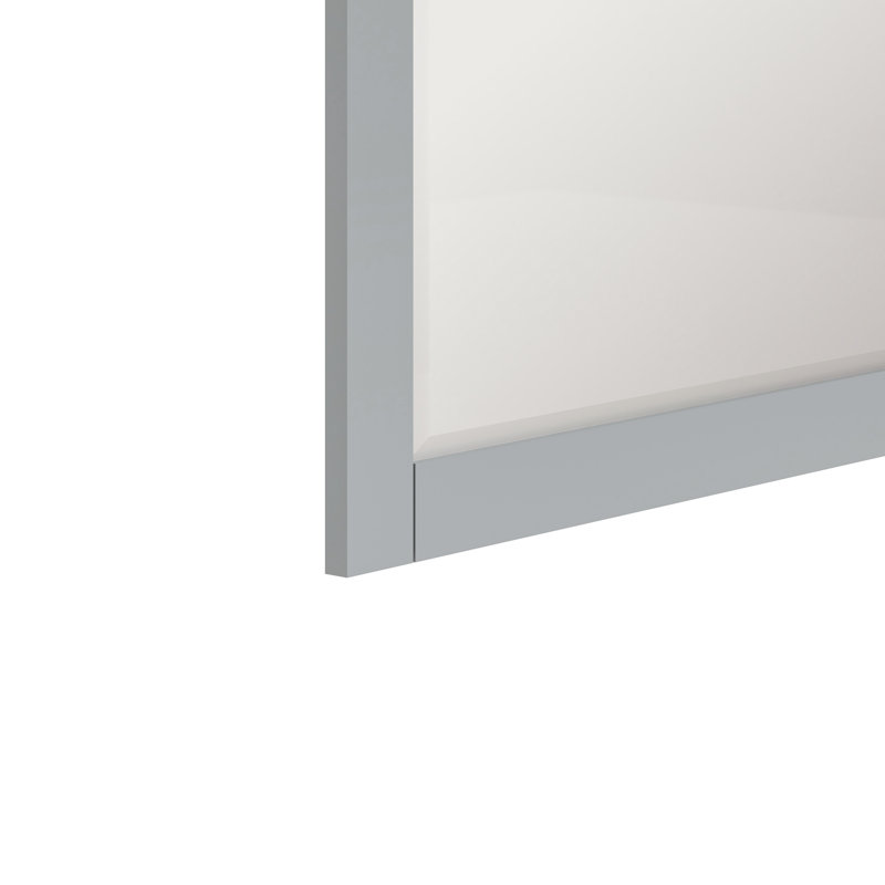 Bernharda 46 in. W x 32 in. H Modern & Contemporary Rectangular Framed Surface-Mount Bathroom Vanity Mirror in Empire Gray