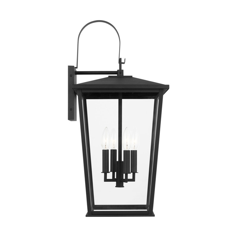Linton Extra Large Lantern from Generation Lighting , 4, 25.625" H x 12" W x 12.75" D, Textured Black