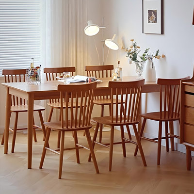 55.12"Rectangular Solid Oak Extendable Dining Table