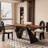 French mid-century style solid wood dining table-783564473
