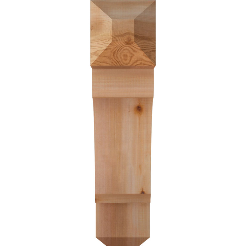 H Support en bois / corbeau, Western Red Cedar (Smooth), H 26 po x l 5,5 po x P 22 po
