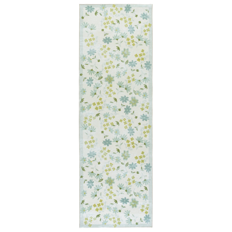 Msrw 189 Performance Machine Washable Floral Rug, Runner 2'6" x 8'