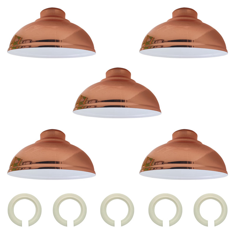 Trabelsi 17cm H Metal Dome Lamp Shade, Rose Gold