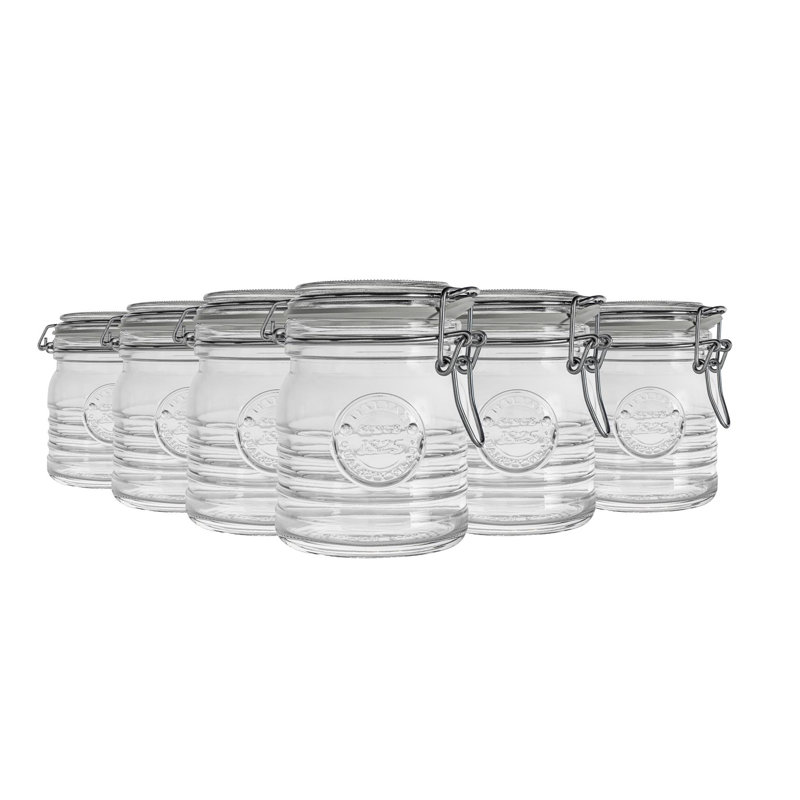 Officina 1825 Glass Storage Jars, 10.3cm H x 9.1cm W x 9.1cm D