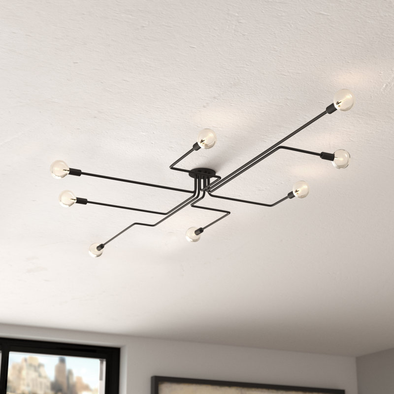 Plafonnier semi-encastré 8 lumières 26 po