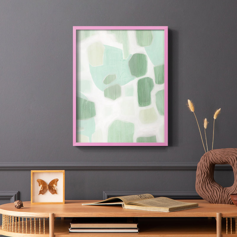 River Shapes II, reproduction encadrée - bois massif, Rose, H 10 po x l 8 po