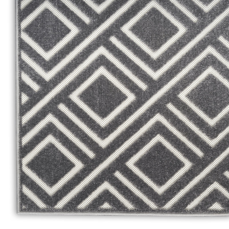 Ebern Designs Garp Grey Modern Indoor Rug, Runner 2' x 6'