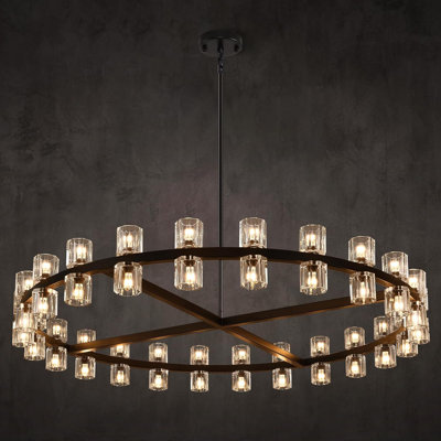 Lustre 48 lumières rondes 48 po à intensité variable